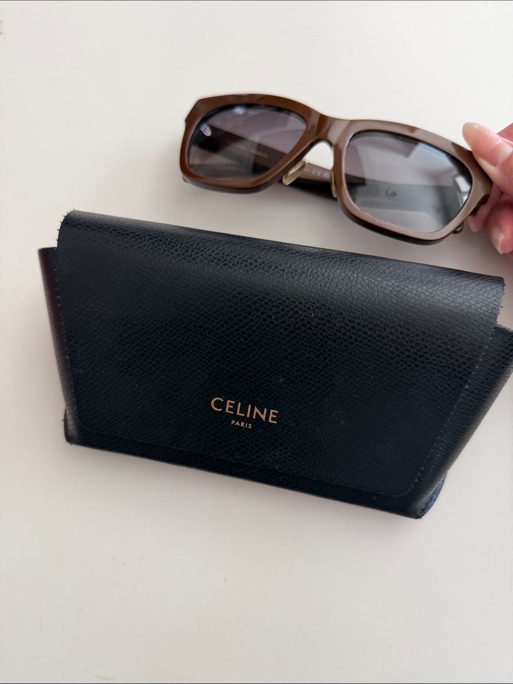 Celine Triomphe Brown Frame Sunglasses with Black Case